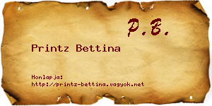 Printz Bettina névjegykártya